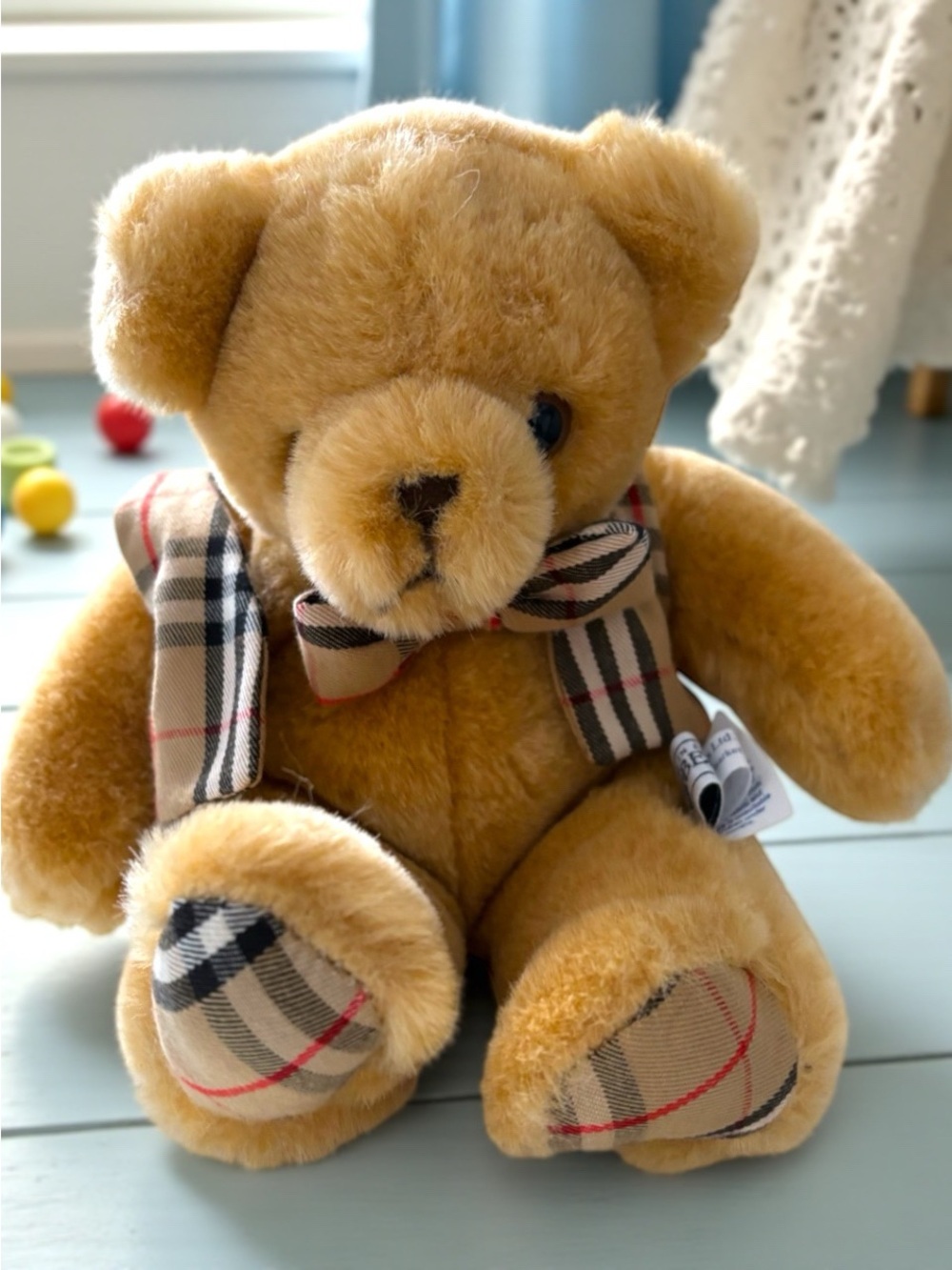 BURBERRY RARE Vintage Nova Check Teddy Bear With Box
